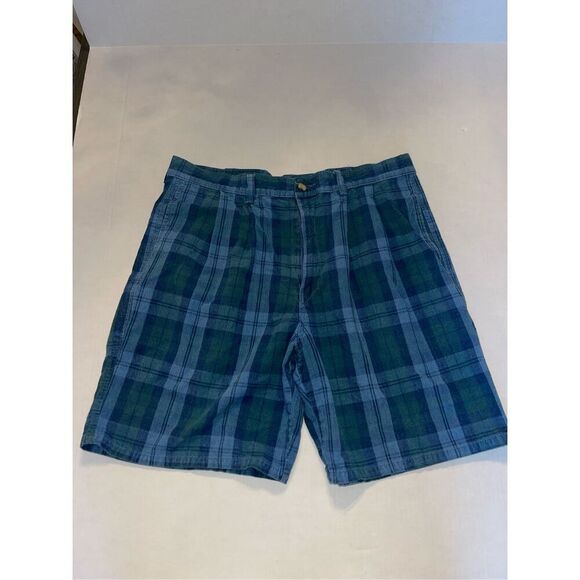 VINTAGE SUTTER‎ & GRANT SHORTS SIZE 36 Plaid Blue A19 - Picture 1 of 7